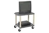 Plastic Utility Cart 2 Shelves Gray