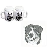 Greater Swiss Mountain Dog Large Salt and Pepper Shaker, Porcelain by Rosalinde (4')