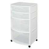 Sterilite 4 Drawer Plastic Cart with Wheels