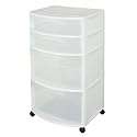 White Sterilite 4-Drawer Plastic Cart with Wheels
