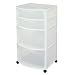White Sterilite 4-Drawer Plastic Cart with Wheels