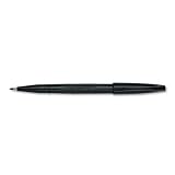 Sign Pen Stick Porous Point Pen, Black Barrel, Black Ink, Fine Point