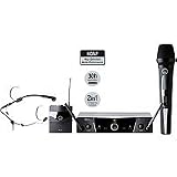 215LVjIeoFL. SL160  AKG Acoustics WMS 40 DUAL PRESENTER Wireless System with Handheld Microphone Transmitter, Bodypack Transmitter, Dual channel Receiver & C444L Headset Mic, Tv Channel 45