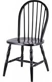 Winsome Wood Assembled 29-Inch Windsor Chairs, Set of 2, Black Finish