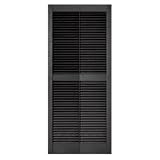 Mid-America 20.25 x 40 Black L7 Louvered Vinyl Exterior Shutters (Pair)