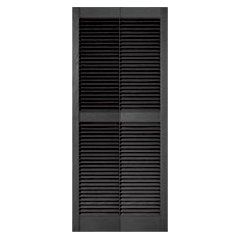 Mid-America 20.25 x 40 Black L7 Louvered Vinyl Exterior Shutters (Pair)