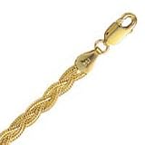 14k Yellow Gold 18 Inch X 3.6 mm Braided Fox Chain Necklace