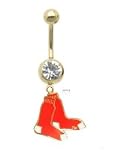 Boston Red Sox MLB Sexy GOLD Belly Navel Ring