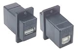 USB A-B Coupler, Color: BLACK