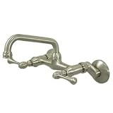 Elements of Design ES3138L Wall Mount Kitchen Faucet with Twin Handles, 4 - 9 Adjustable Spread, S