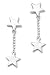 Fun 2 Star diamond cut bead dangle Solid Sterling Silver Earrings