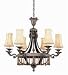 World Imports European Influence 6 Light Chandelier With Silk Shades