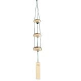 Unique Home Decor Gift Ideas - 25" Temple Bell Trio Japanese Zen Hanging Wind Chimes