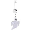 BIOPLAST White GHOST Dangle Belly Ring