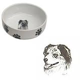 Australian Shepherd Paw Print Bowl, Porcelain by Rosalinde (7 in. x 2.5 in. deep)