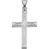 14K White Gold Fancy Cross Pendant