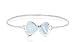 Blue Mother of Pearl Ribbon Bangle Bracelet Sterling Silver
