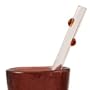 Glass Drinking Straw - Dots Amber 12mm