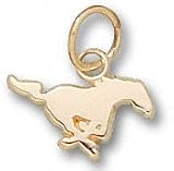 SMU Mustangs Solid 14K Gold Mustang 1/4'' Pendant