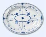 BLUE FLUTED HALF LACE LG. OV. PLATTER 14.25