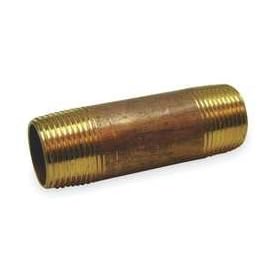 Industrial Grade 1VGR4 Nipple, Red Brass, 1/2 x 3 1/2 In, Threaded
