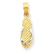 14k & Rhodium 3-D Hawaii Flip-Flop Pendant