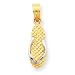 14k Gold & Rhodium 3-D Hawaii Flip-Flop Pendant