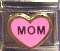 Clearly Charming Mom in Pink Heart Italian Charm