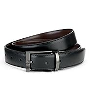 Gunmetal Rectangular Buckle Prong Reversible Belt