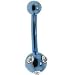 Jewelry : Electric Blue TITANIUM Tiffany Ball Belly Button Ring