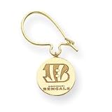 14K Cincinnati Bengals Disc Initial Kidney Earrings