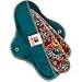 Reusable Menstrual Pads - Daytime/Off-White,Teal, 3 ea