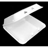 Smartlock Hinged Lid Foam Containers 9 1/2 x 10 1/2 x 3 1/4 (HLW-1001)