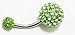 Body Jewelry - Disco Ball Green Bellybutton Ring