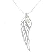 Angel Wing Pendant in Sterling Silver with Beads of Pearl on a 20" Sterling Bead Chain, #8006