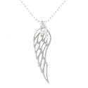 Angel Wing Pendant in Sterling Silver with Beads of Pearl on a 20" Sterling Bead Chain, #8006