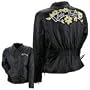 Diamond PlateTM Ladies' Solid Genuine Leather Motorcycle Jacket with Patches