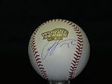 Signed Lowe, Derek MLB 2004 World Series Baseball in Blue Ink Below the World Series Logo