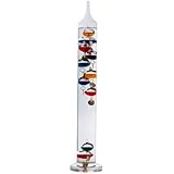Ambient Weather WS-GA1141710 17 inch Galileo Thermometer with 10 Glass Balls and Gold Tags