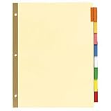 Wilson Jones(R) Gold Edge Insertable Indexes, 8-Tab, 14 1/2in. x 8 1/2in., Clear