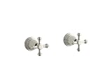 Kohler K-6805-3-SN Iv Georges Brass Two-Handle Valve Trim with Cross Handles, Vibrant Polished Nickel