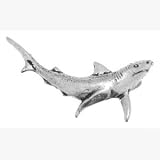 Pewter Pin Badge Fishing Blue Shark