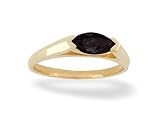 14K Yellow Gold Genuine Marquise Black Onyx Ring