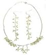 Necklace and Earrings in Sterling Silver & Peridot Gemstones (gnklcs329)