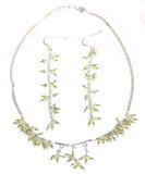 Earring & Necklace Sets Sterling Silver & Peridot Gemstones