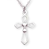 Sterling Silver Communion Chalice Cross and 18-inch Chain