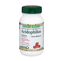 Natures Bounty Acidophilus Chewable Wafers Natural Strawberry Flavor - 100 each (Pack of 2)