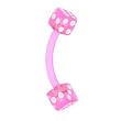 BIOPLAST Pink DICE Eyebrow Ring