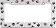 Animal Paw Print License Plate Frame (Chrome Metal)