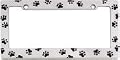 Animal Paw Print License Plate Frame (Chrome Metal)